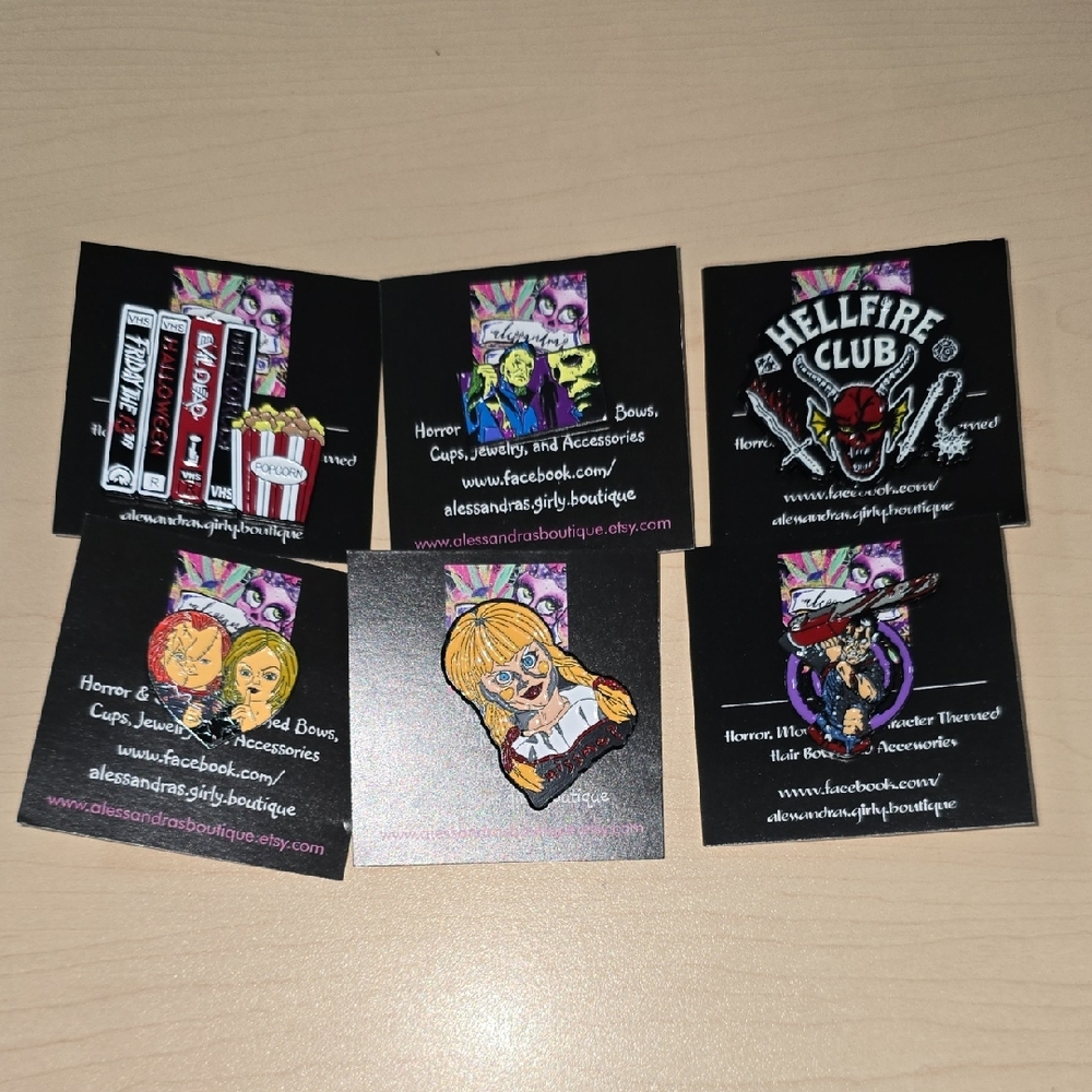 Horror‎ Movie Themed Enamel Pin Set